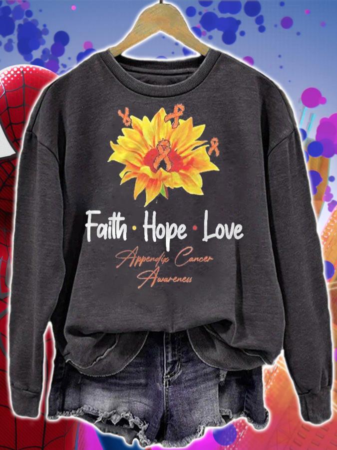 Faith Hope Love Appendix Cancer Awareness Month Gift Shirt sweatshirt