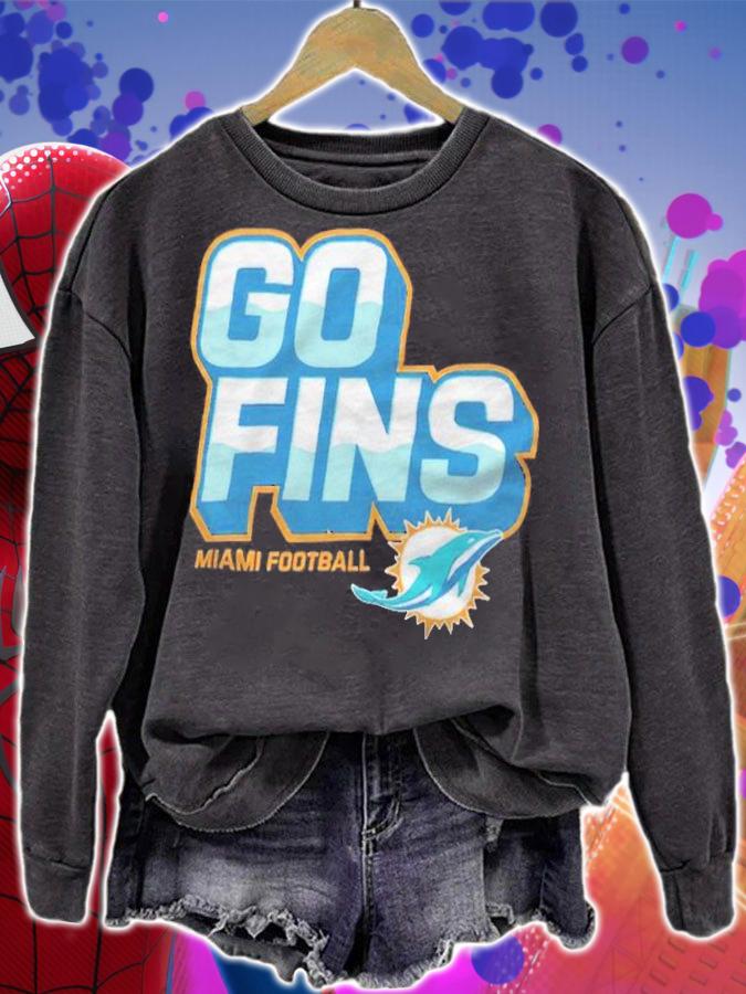 Go Fins Miami football logo T-shirt sweatshirt
