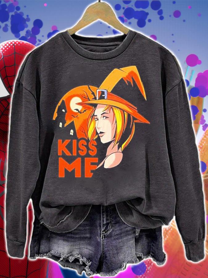 Kiss Me Witch Halloween Shirt sweatshirt