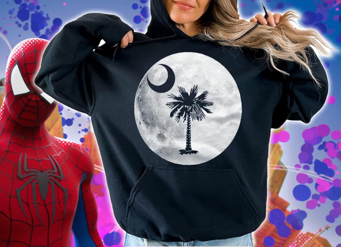South Carolina Flag Palmetto Tree Moon In Moon Silhouette Shirt hoodie