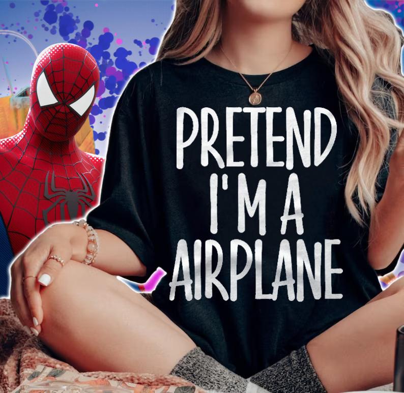 Easy Pretend Im Airplane Costume Gift Joke Halloween Pilot shirt woman shirt