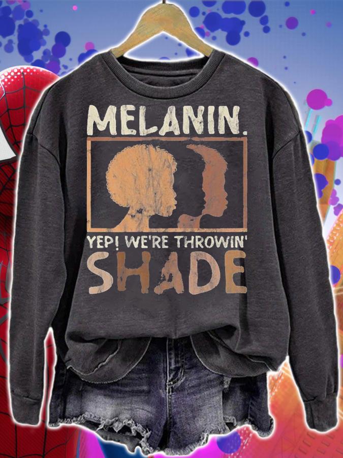 Funny Melanin We're Throwing Shade Black Pride African T-Shirt sweatshirt