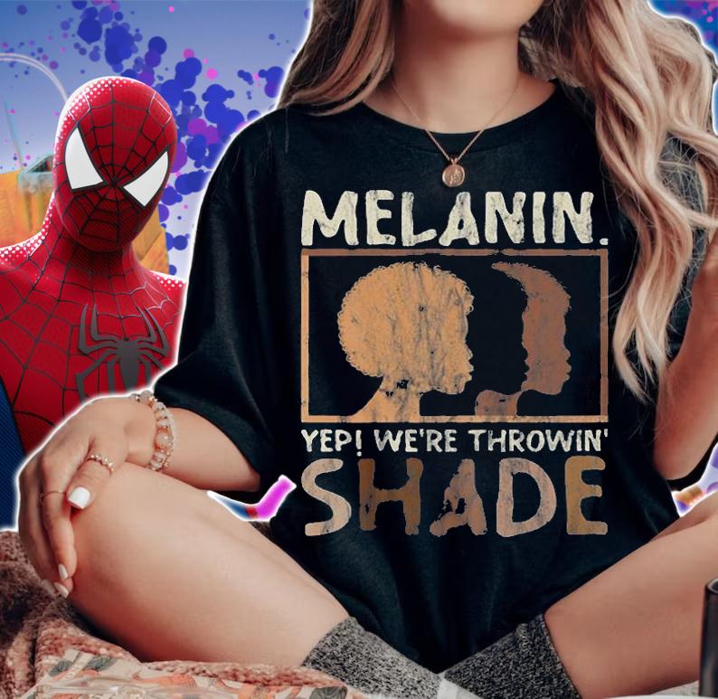 Funny Melanin We're Throwing Shade Black Pride African T-Shirt woman shirt
