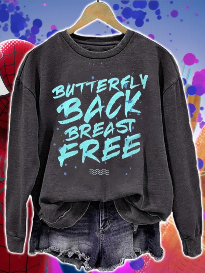 Funny Swimming Butterfly Back Breast And Free Shirt sweatshirt