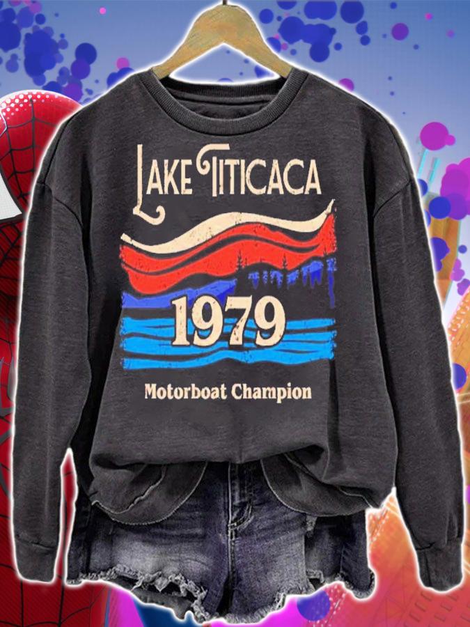 Lake Titicaca 1979 Motorboat Champion Shirt sweatshirt