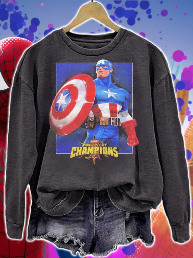 Marvel Contest Of Champions Captain America Graphic Shirt sweatshirt