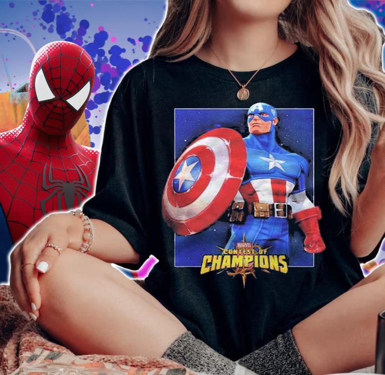 Marvel Contest Of Champions Captain America Graphic Shirt woman shirt