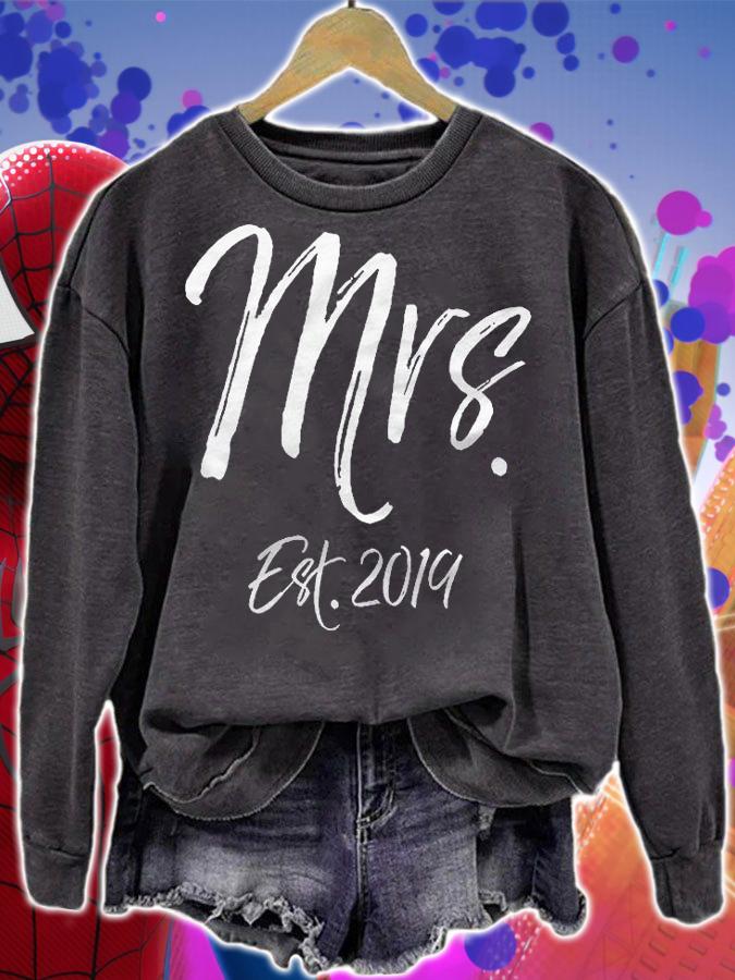 Matching Husband Wife Wedding Gift Womens Mrs Est 2019 Ver2 Shirt sweatshirt