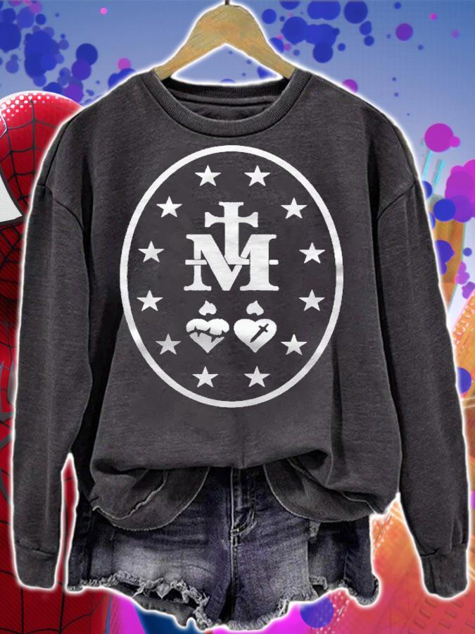 Miraculous Medal Catholic Mary Sacred Heart Shirt sweatshirt