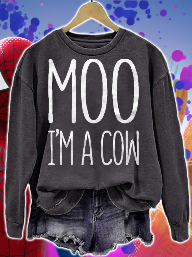 Moo Im A Cow Costume Halloween Gift Premium Shirt sweatshirt