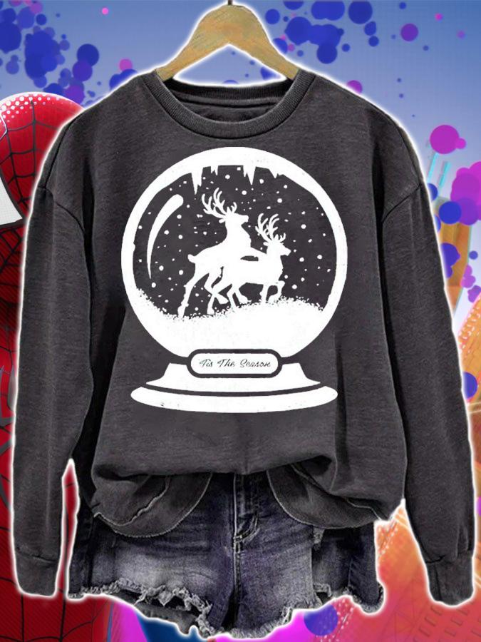 Reindeer 'Tis The Season Snow Globe Christmas Shirt sweatshirt