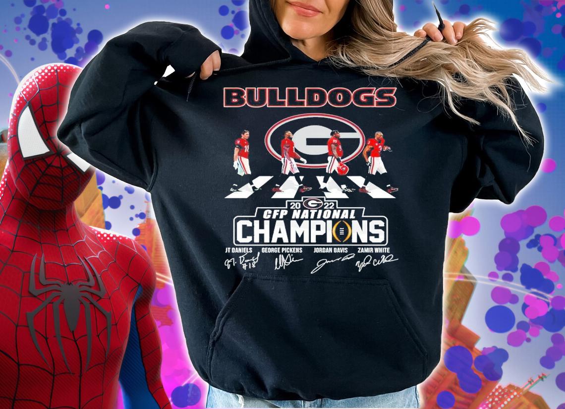 Georgia Bulldogs 2022 CFP National Champions Signatures Abbey Road t-shirt hoodie