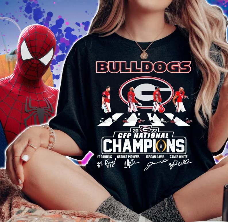 Georgia Bulldogs 2022 CFP National Champions Signatures Abbey Road t-shirt woman shirt