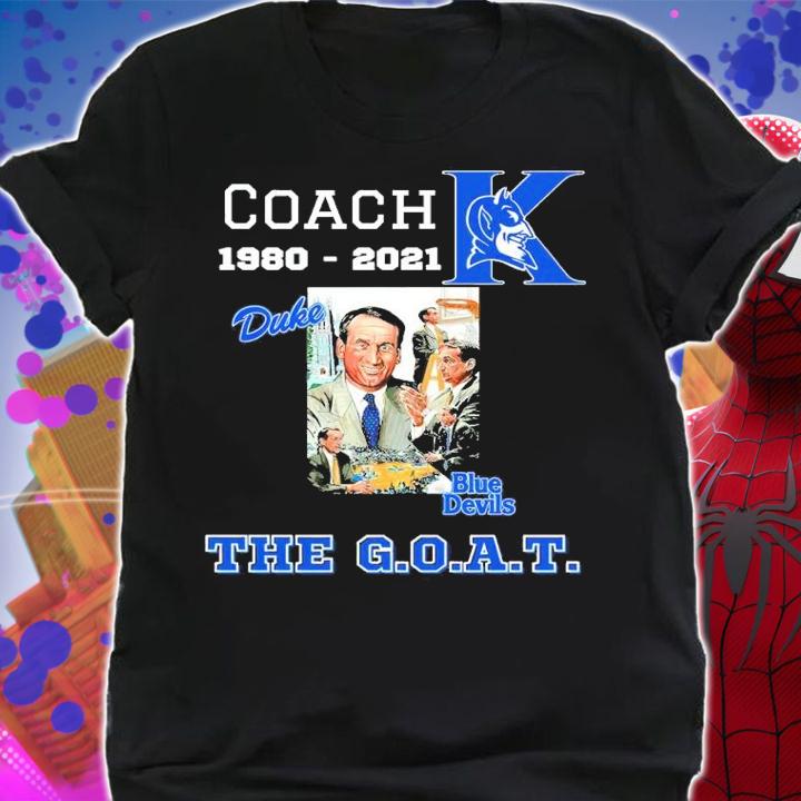 Duke Blue Devils Coach 1980-2021 The Goat shirt