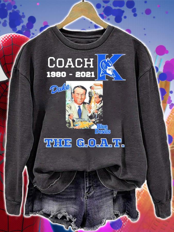 Duke Blue Devils Coach 1980-2021 The Goat shirt