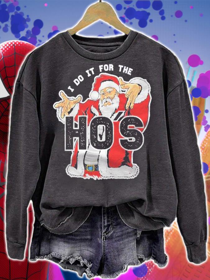 I Do It For The Hos Funny Retro Rap Santa Shirt sweatshirt
