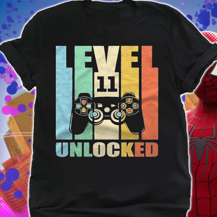 Level 11 Unlocked Video Game 11Th Birthday 11 Years Boy Girl Shirt shirt