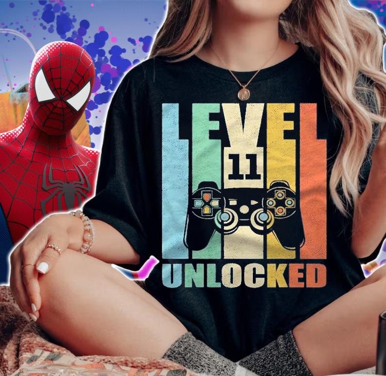 Level 11 Unlocked Video Game 11Th Birthday 11 Years Boy Girl Shirt woman shirt