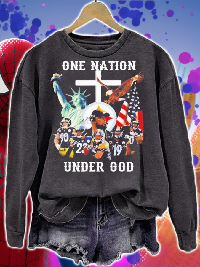 One Nation Under God Pittsburgh Steelers Signatures Shirt sweatshirt