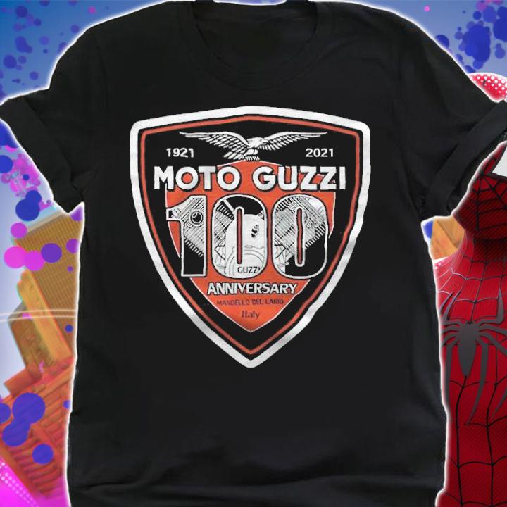 Triangle Moto Guzzi 100th Anniversary Mandello Del Lario Italy logo T-shirt shirt