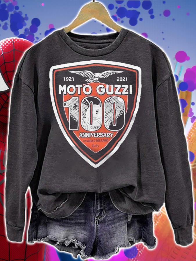 Triangle Moto Guzzi 100th Anniversary Mandello Del Lario Italy logo T-shirt sweatshirt