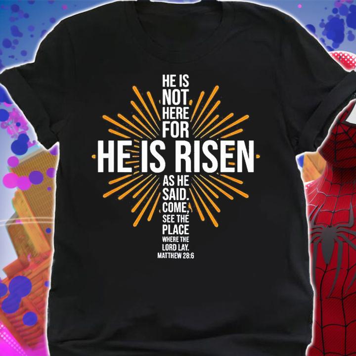Easter He is Risen Jesus Cross Christian Faith Bible Verse T-Shirt shirt