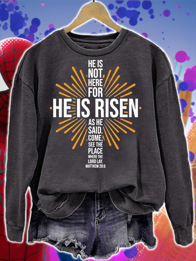 Easter He is Risen Jesus Cross Christian Faith Bible Verse T-Shirt sweatshirt