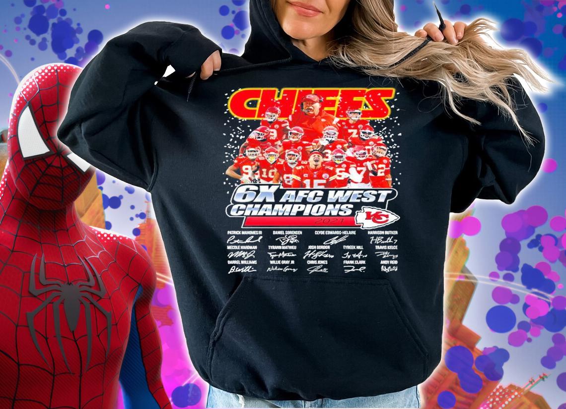 Chiefs 6X AFC West Champions 2021 Kansas City Chiefs Signatures Shirt hoodie