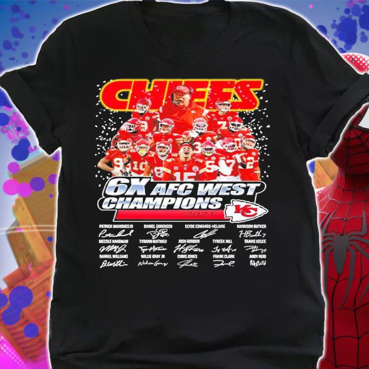 Chiefs 6X AFC West Champions 2021 Kansas City Chiefs Signatures Shirt shirt