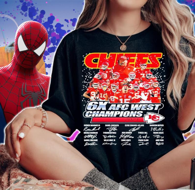 Chiefs 6X AFC West Champions 2021 Kansas City Chiefs Signatures Shirt woman shirt