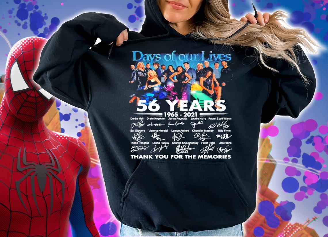 Days Of Our Lives 56 Years 1965-2021 Signatures Thank You For The Memories Shirt