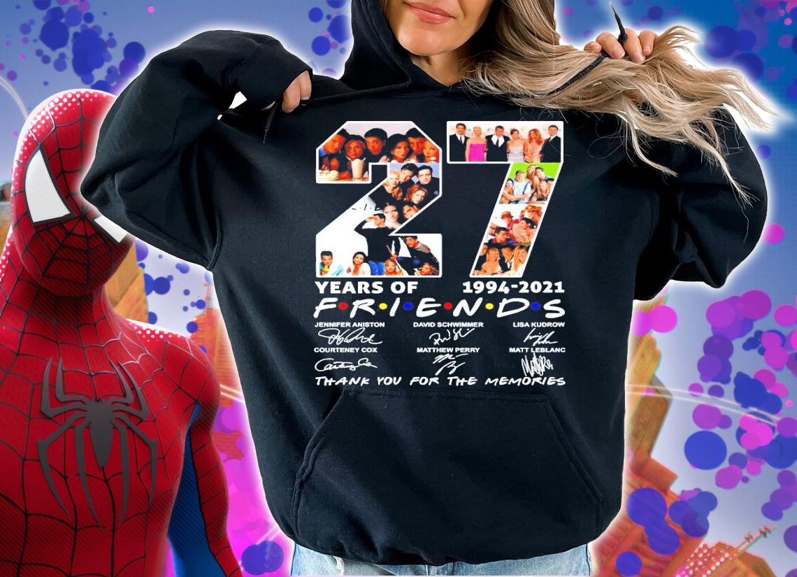 Friends TV Seires 27 years of 1994-2021 signatures t-shirt hoodie