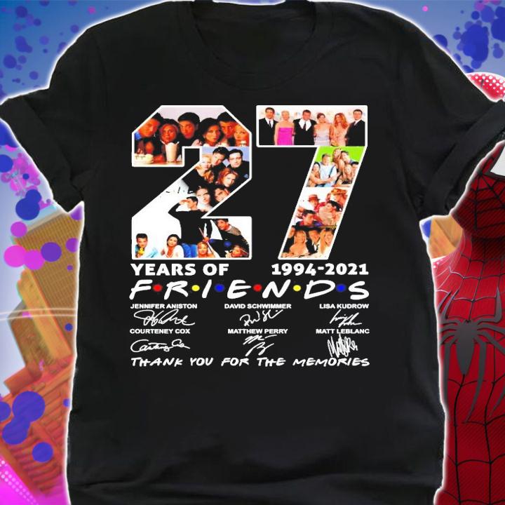 Friends TV Seires 27 years of 1994-2021 signatures t-shirt shirt