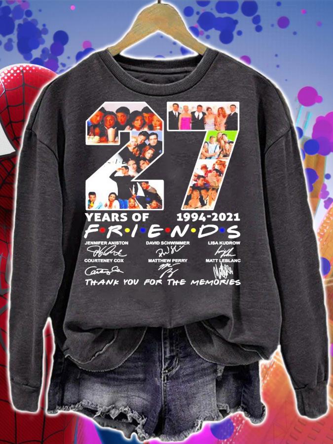 Friends TV Seires 27 years of 1994-2021 signatures t-shirt sweatshirt