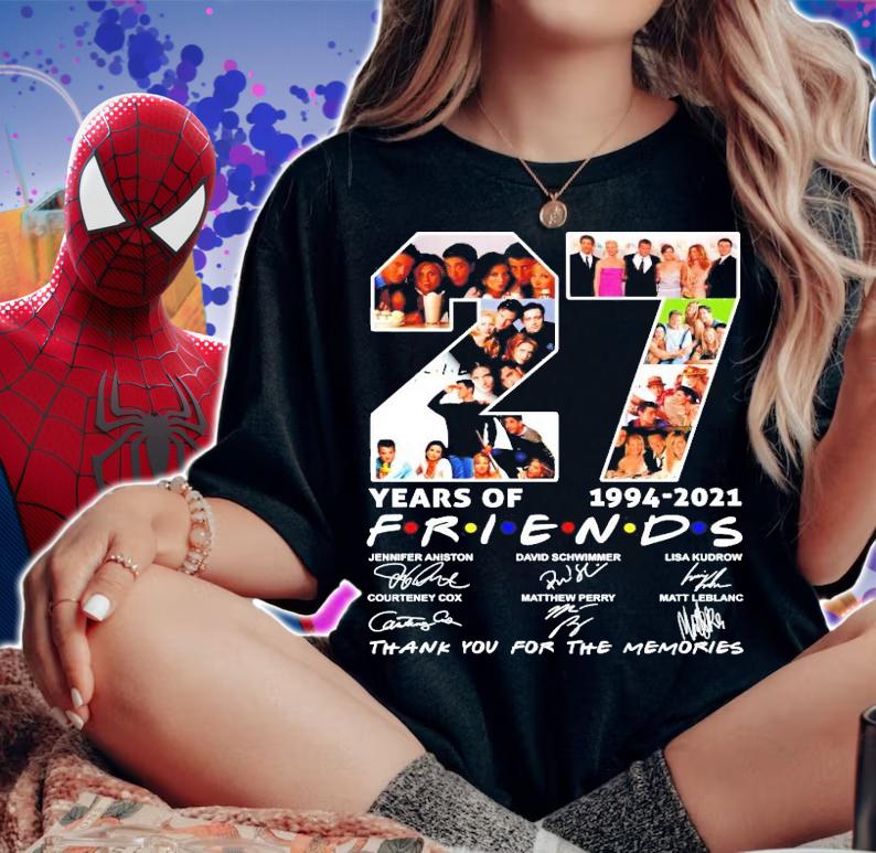 Friends TV Seires 27 years of 1994-2021 signatures t-shirt woman shirt