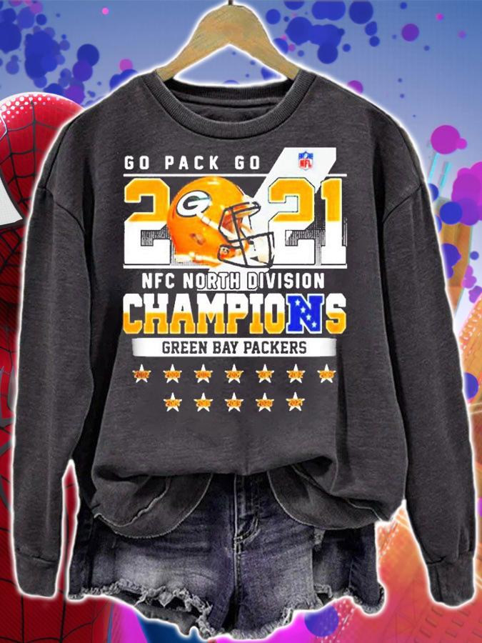 Go Pack Go 2021 Nfc North Division Champions Green Bay Packers 2002 2021 Shirt sweatshirt