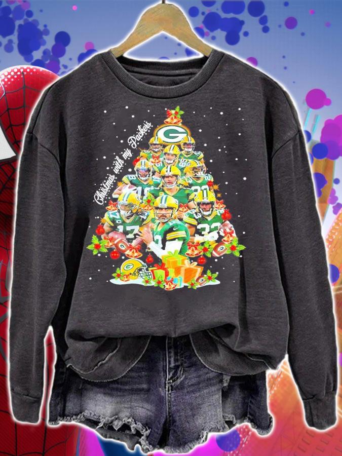 Green Bay Packer Christmas With My Packer Christmas Tree Shirt
