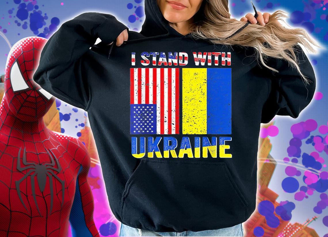 I Stand With Ukraine Support Ukrainian American T-Shirt hoodie