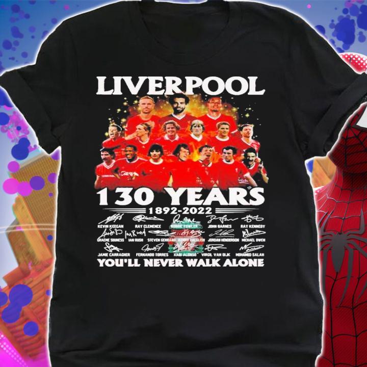 Liverpool 130 years 1892-2022 signatures shirt shirt
