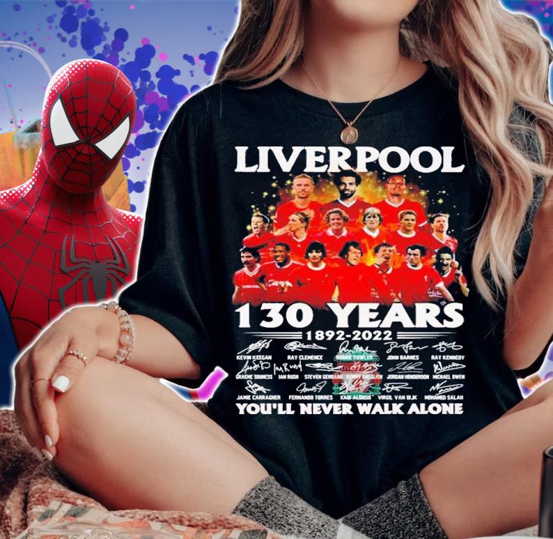 Liverpool 130 years 1892-2022 signatures shirt woman shirt