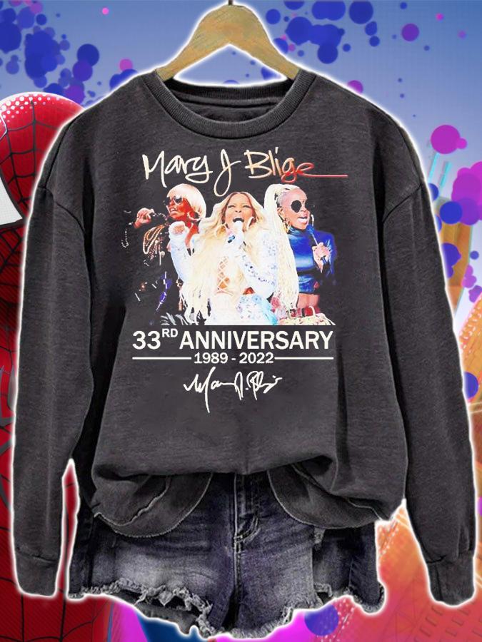 Mary J Blige 33rd Anniversary 1989 2022 Signature T-Shirt sweatshirt