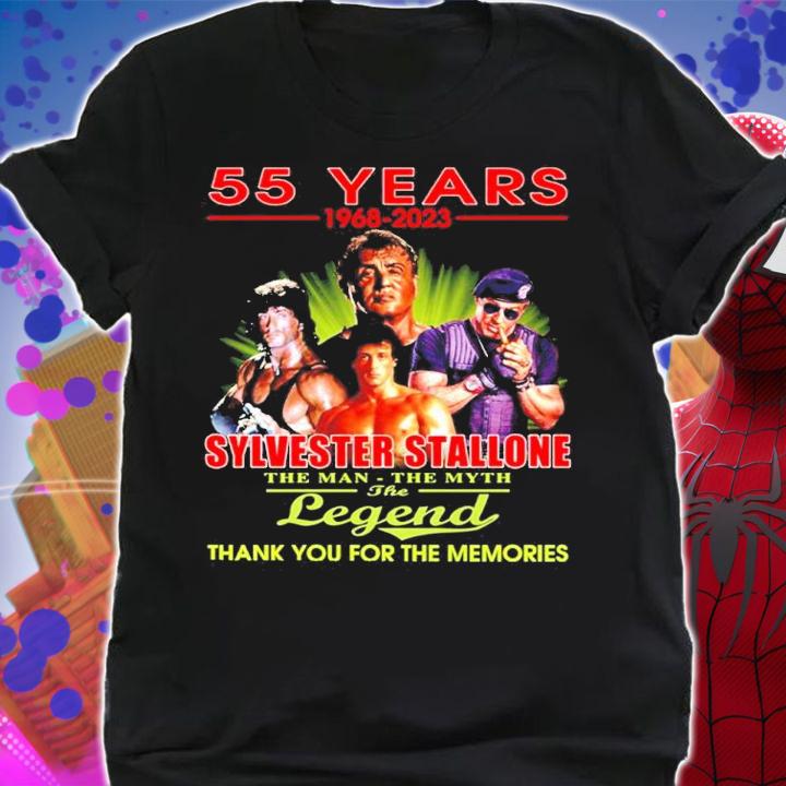 Official 55 Years 1968-2023 Sylvester Stallone The Man The Myth The Legend Thank You For The Memories Shirt shirt