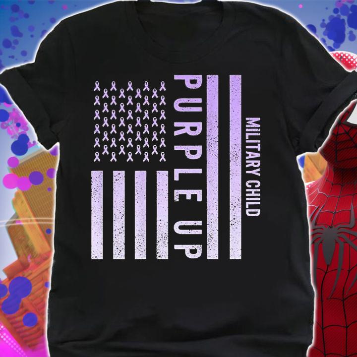 Purple Up Military Child Month US Flag T-Shirt shirt