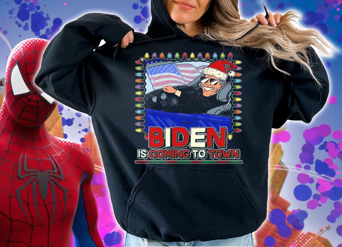 Santa Biden Is Coming To Town Christmas Funny Joe Biden T-Shirt hoodie