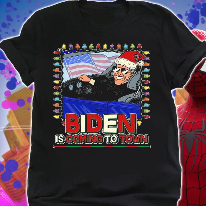 Santa Biden Is Coming To Town Christmas Funny Joe Biden T-Shirt shirt