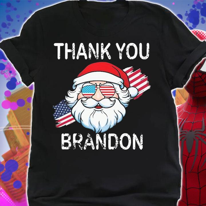 Thank You Brandon Santa Claus US Flag T-Shirt shirt