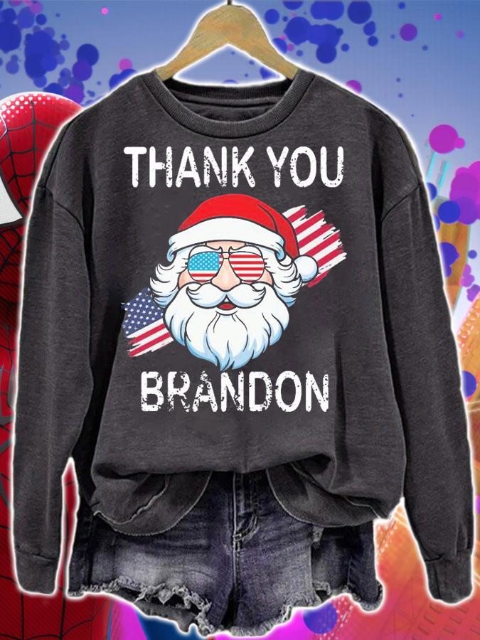 Thank You Brandon Santa Claus US Flag T-Shirt sweatshirt