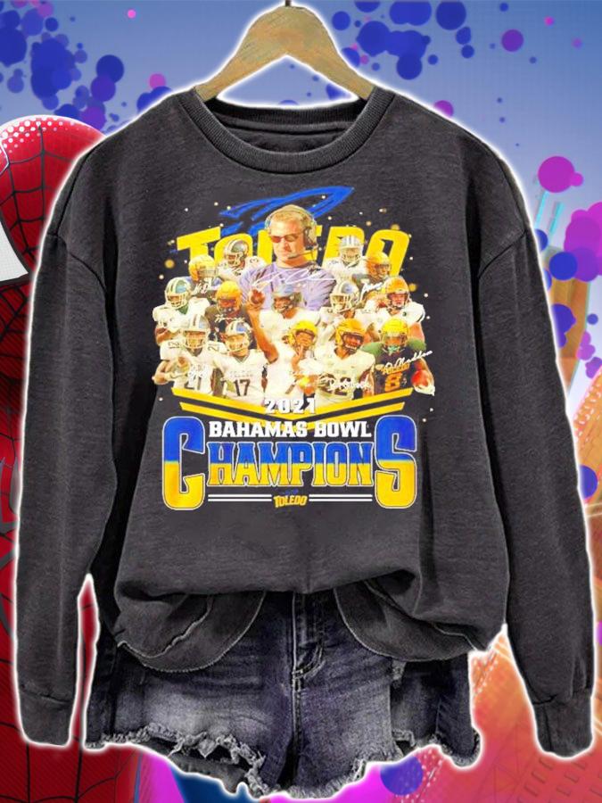 Toledo Rockets 2021 Bahamas Bowl Champions Signatures Shirt