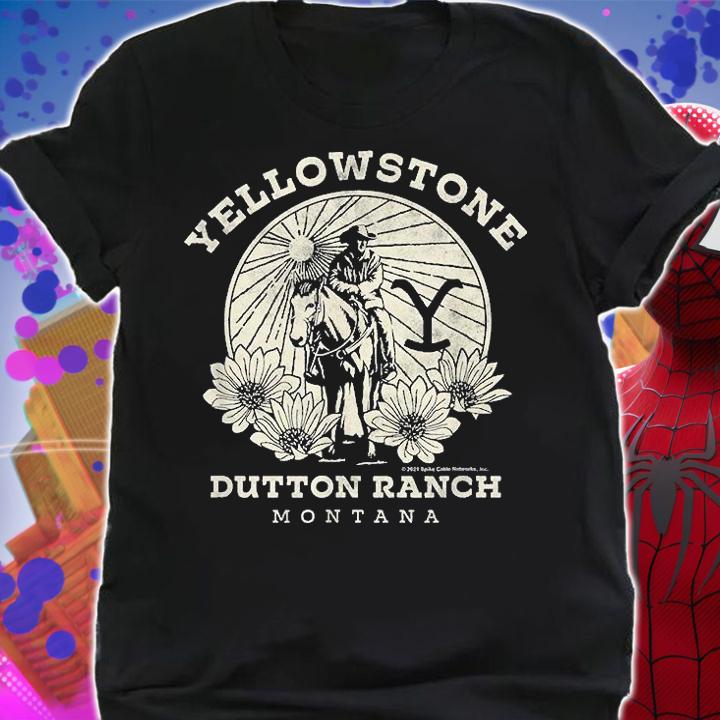 Yellowstone Dutton Ranch Solo Horseback Rider Logo T-Shirt