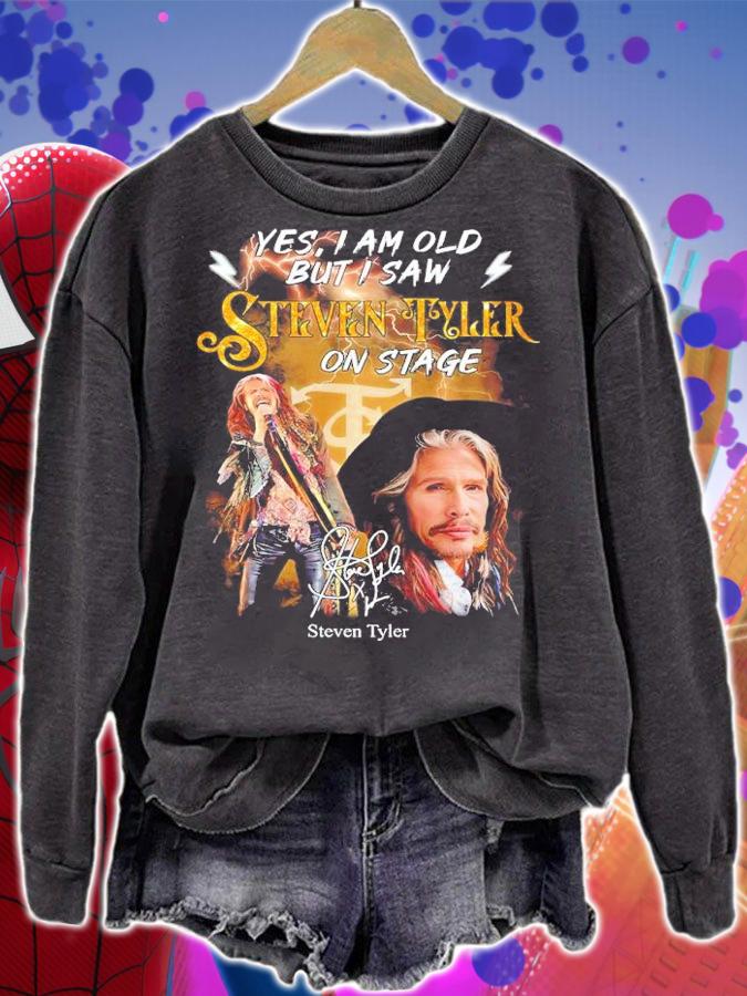 Yes I am old but I saw Steven Tyler on stage signature shirt sweatshirt